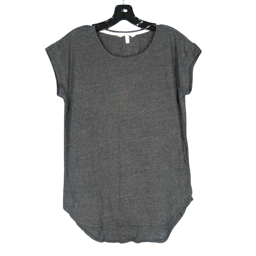 VICTORIA'S SECRET Thin SLUB KNIT Gray SHORT SLEEVE Crew Neck LOUNGE T-Shirt Sz S
